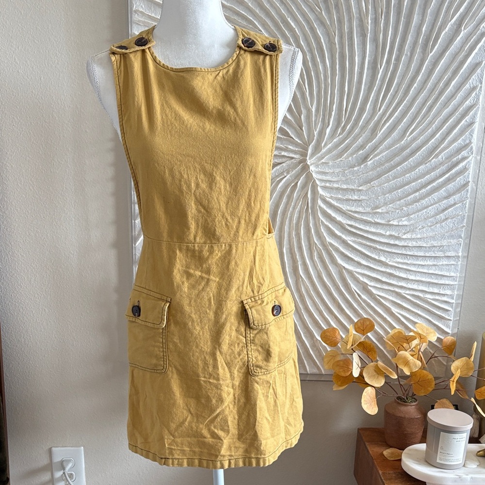 100% Cotton Yellow Pullover Dress